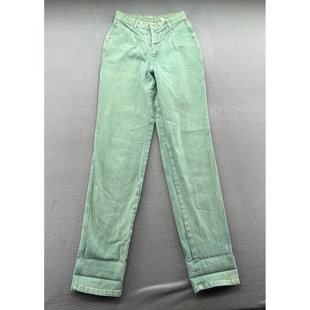 Vintage Roper Jeans Women's Sz 11/12 Sage Green High Waisted Western Cotton